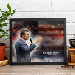 Charlie Kirk Tribute Art - Signed Limited Charity Picture Frame LM32 65795