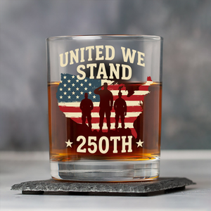 United We Stand 250th Anniversary USA Veteran Whiskey Glass HA75 897310