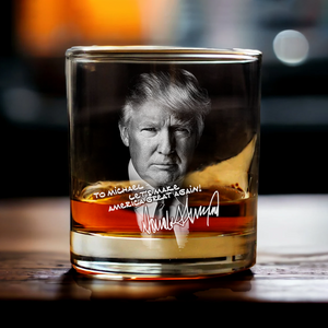 Custom Name President Donald Trump Engraved Rock Glass HA75 62566