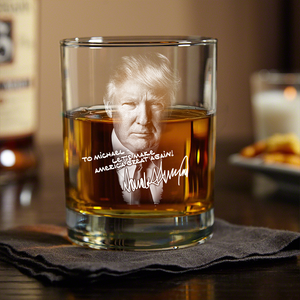 Custom Name President Donald Trump Engraved Rock Glass HA75 62566