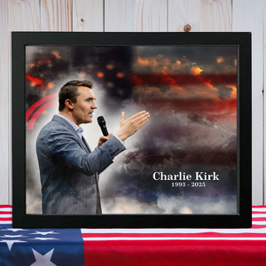 Charlie Kirk Tribute Art - Signed Limited Charity Picture Frame LM32 65795