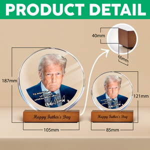 Personalized President Donald Trump Autographed Round Acrylic Frame Block LM32 65369