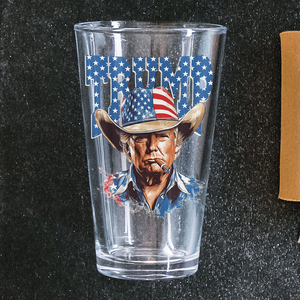 Western Trump Retro USA 4th of July Print Beer Glass HO82 65720