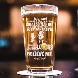 Great Year Old Beer Trump Engraved Beer Glass HA75 62556