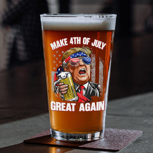 Trump Cheers Make 4th Of July Great Again Print Beer Glass LM32 65375