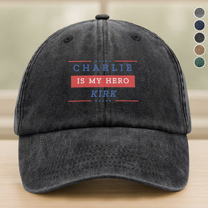Charlie Kirk Is My Hero Make America Great Again Washed Denim Baseball Cap HO82 65854
