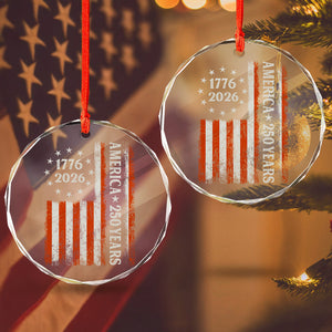 250 Years America Flag 250th Birthday 1776-2026 Glass Ornament HO82 894792