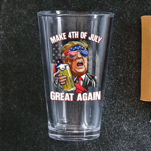 Trump Cheers Make 4th Of July Great Again Print Beer Glass LM32 65375
