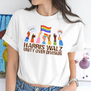Harris Walz Unity Over Division Election 2024 Bright Shirt HA75 63460