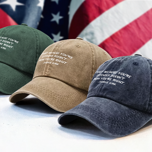 Charlie Kirk Minimalist Famous Quote, Free Speech Conservative Political Truth Washed Denim Baseball Cap HA75 64514