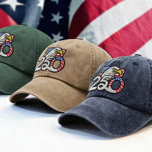 Personalized 250th Anniversary Washed Cap with Embroidered American Flag HO82 901162