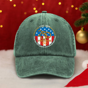 Free For 250 Years And Will Remain Free Washed Denim Baseball Cap LM32 895153