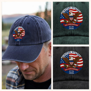 1776 -2026 American 250th Anniversary Eagle Washed Baseball Denim Cap CH07 899370