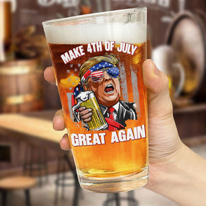 Trump Cheers Make 4th Of July Great Again Print Beer Glass LM32 65375