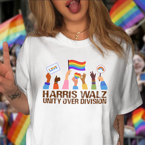 Harris Walz Unity Over Division Election 2024 Bright Shirt HA75 63460