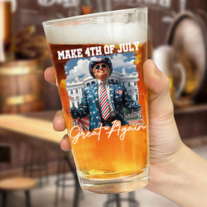 Funny Trump Happy Independence Day Print Beer Glass LM32 65379