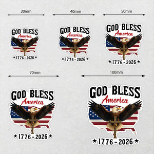 Patriotic 250th Anniversary God Bless America Eagle 1776–2026 Roll Sticker HO82 901000