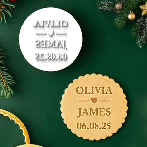 Personalized Wedding Initials and Date Cookie Stamp LM32 897427