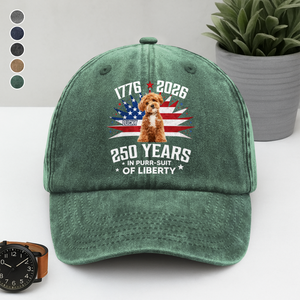 Custom Photo Freedom Vintage Washed Denim Baseball Cap HO82 901228