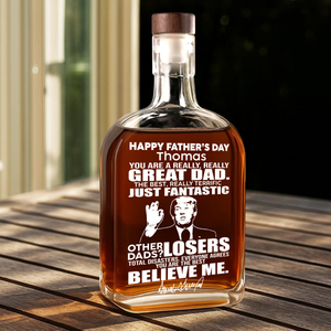 Personalized Great Grandpa Great Dad Trump Whiskey Bottle Father's Day Gift HA75 64402