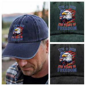 America Semiquincentennial 250 Years Of Freedom Washed Denim Baseball Cap CH07 896710