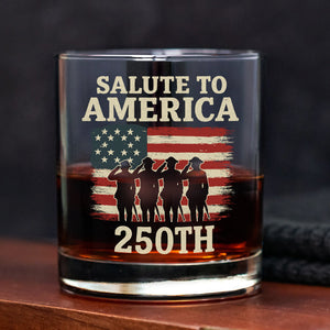 Salute To America 250th Veteran Whiskey Glass Happy America 250 Gifts CH07 896726
