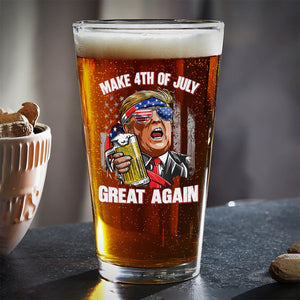 Trump Cheers Make 4th Of July Great Again Print Beer Glass LM32 65375