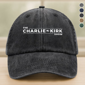 The Charlie Kirk Show Washed Denim Baseball Cap HO82 65946