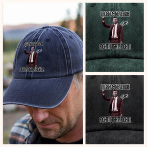 Charlie Kirk Legend Never Dies Vintage Style Washed Denim Baseball Cap HO82 65880