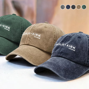 The Charlie Kirk Show Washed Denim Baseball Cap HO82 65946