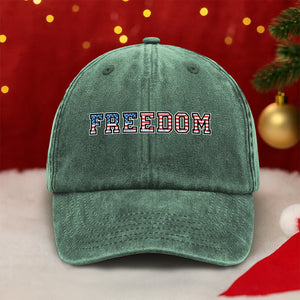 Freedom Charlie Kirk Washed Denim Baseball Cap HA75 64564