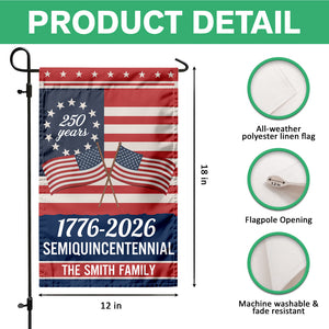 Custom Family Name Semiquincentennial 250th Anniversary Patriotic Garden Flag LM32 895865
