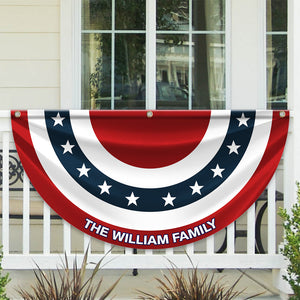 Custom Family Name America Non-Pleated Fan Flag TH10 896433
