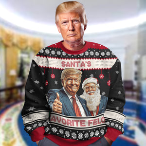 Santa's Favorite Felon Donald Trump Ugly Sweater TH10 N369 64089