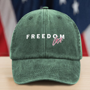 Charlie Kirk Signature Freedom Washed Denim Baseball Cap Remember Charlie Kirk Gifts CH07 67556