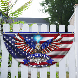 Custom Family One Nation Under God Non-Pleated Fan Flag TH10 896435