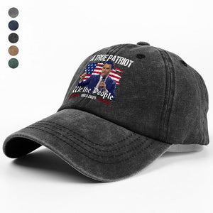 A True Patriot Charlie Kirk American Flag Washed Denim Baseball Cap We The People Cap CH07 67368