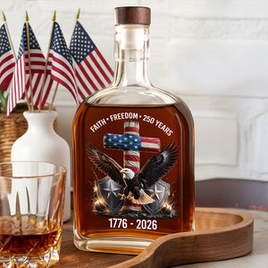 250 Years Of Faith & Freedom 1776–2026 Eagle Patriotic Whiskey Bottle HO82 901276