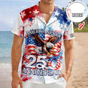 Custom Name American Pride Patriotic 250th Anniversary Eagle 1776–2026 Hawaii Shirt HO82 901212