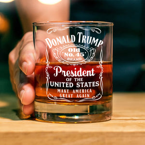 Donald Trump President Of United States Old No. 45 Rock Glass HO82 65284