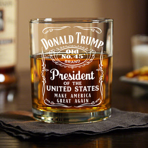 Donald Trump President Of United States Old No. 45 Rock Glass HO82 65284