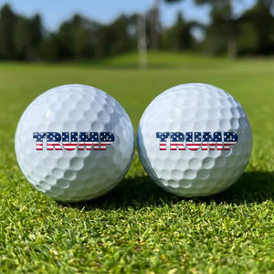 Trump Flag Text Golf Ball Golf Gift, Gift for Golfing Dad, Trump Golf Ball, Father's Day Golf Gift, White Golf Ball TH10 64621