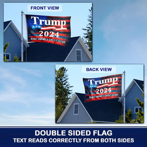 Trump 2024 Flag 3X5 Ft - 3 Ply Trump Flag 2024 Double Sided - Make America Great Again Flag - Bright Vivid Colors Donald Trump Flags 3X5 Outdoor - Trump MAGA Flag - Indoor Outdoor Trump Banner - Trump Merchandise 2024