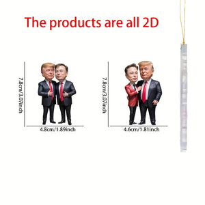Trump & Musk Acrylic Hanging Ornaments, Collectible Decor for Christmas HA75 64026