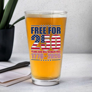 Free For America 250 Years Print Beer Glass TH10 894595