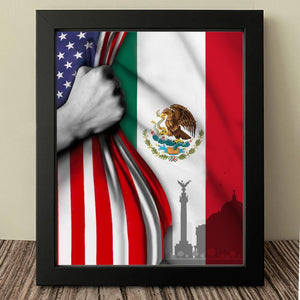 Mexico And America Flag Canvas Decor For Home & Office HO82 63352