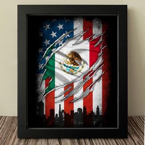 Mexico & US Flag Canvas Poster Picture Frame Decor For Home & Office HO82 63380