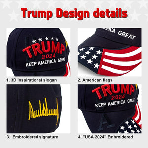 Trump 2024 Gift Set, Take America Back Flag Red Baseball Cap MAGA save America Trump Letter Striped Stars US Flag Socks Unisex W/Trump Flag Lapel Pins Wristband Supporter Kit