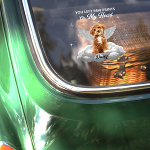 You Let Paw Prints on My Heart Personalized Pet Memorial Photo Car Window Decal Sticker CH07 910360