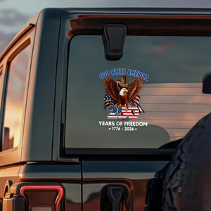Patriotic God Bless America Eagle 250 Years Of Freedom Car Window Decal Sticker HO82 901090